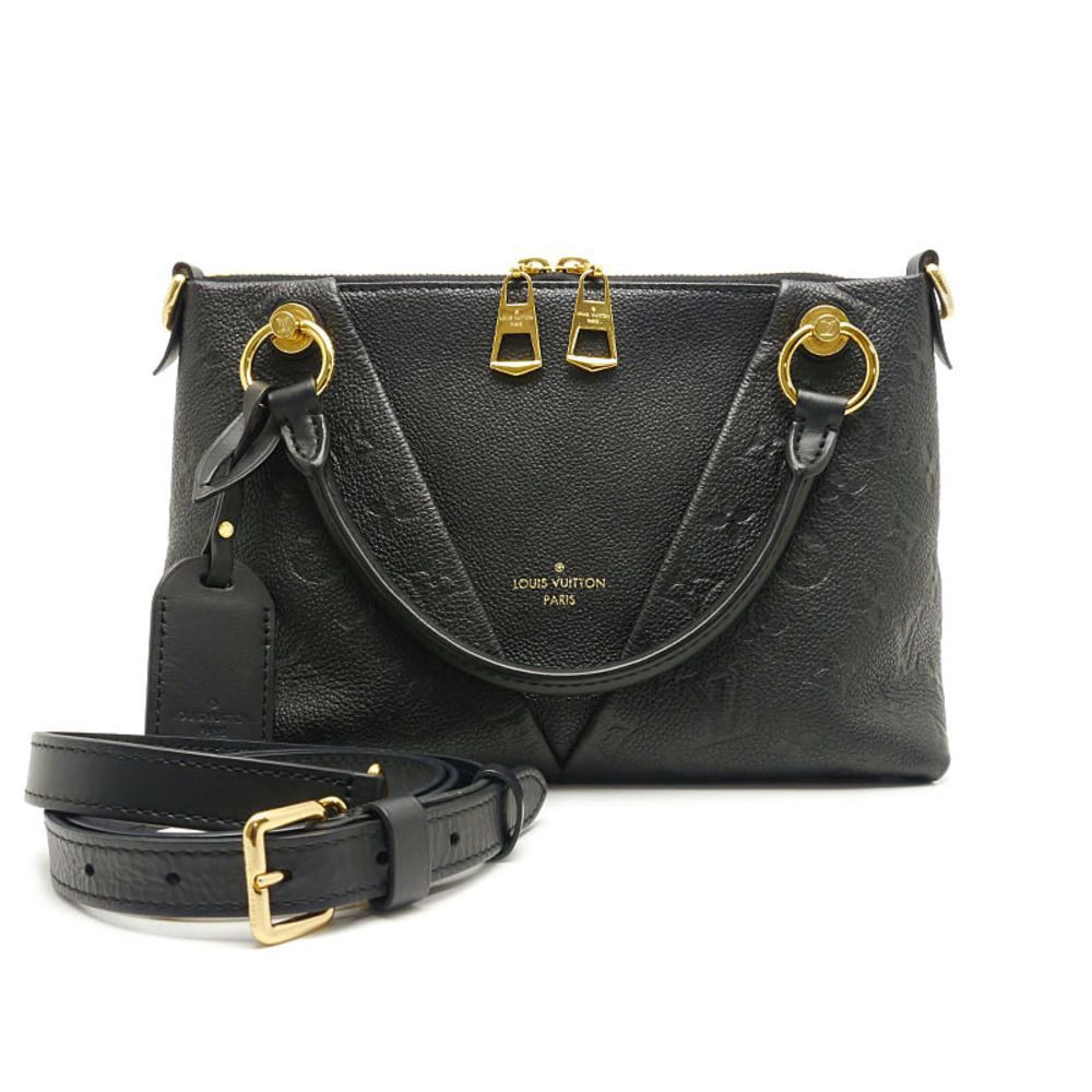 Louis Vuitton V Tote BB Monogram Implant Shoulder Bag Black Amplant